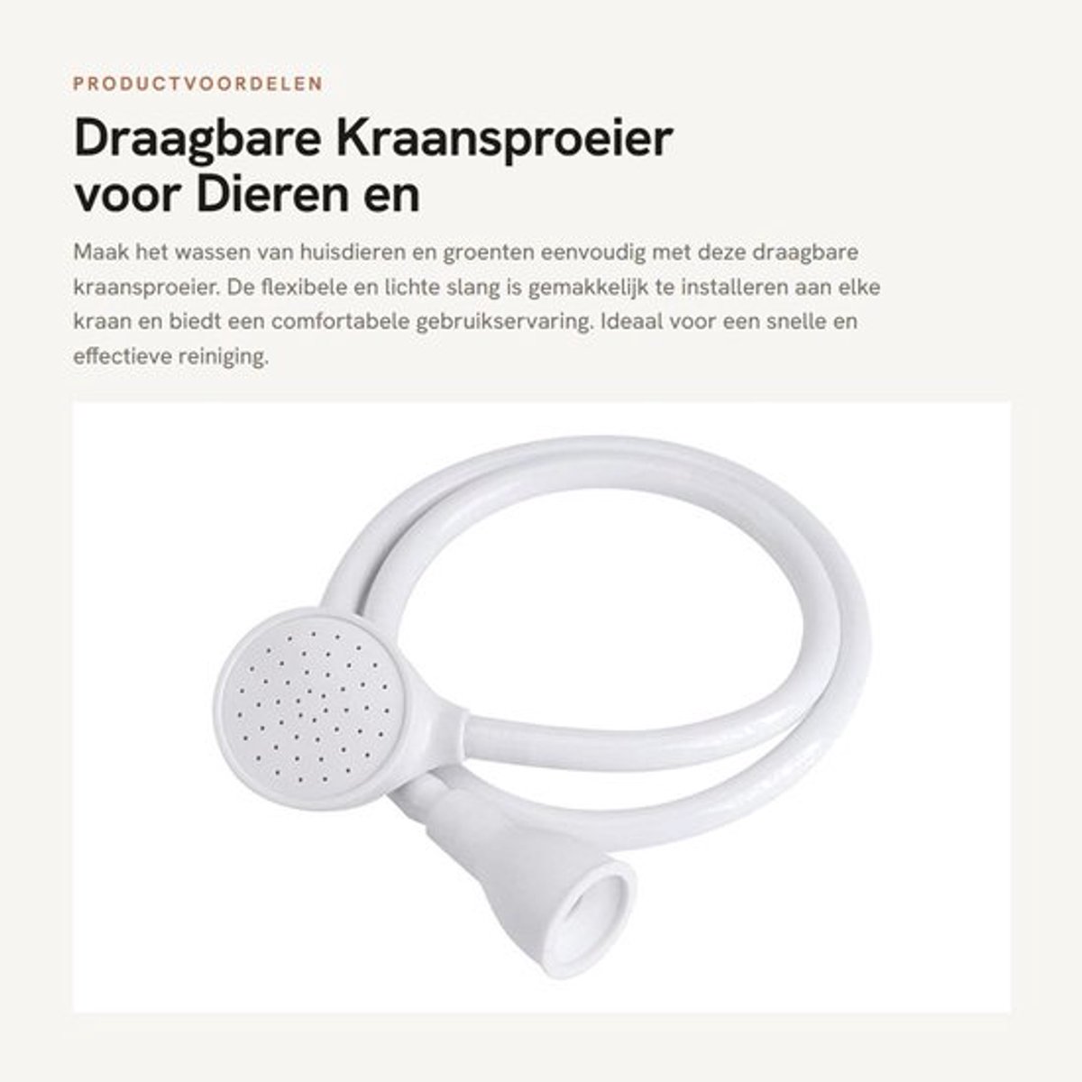 Gootsteenkraansproeier Draagbaar - Douchespray - Huisdierenverzorging - Haarwassen - Groente Spoelen - Lichtgewicht en Flexibel