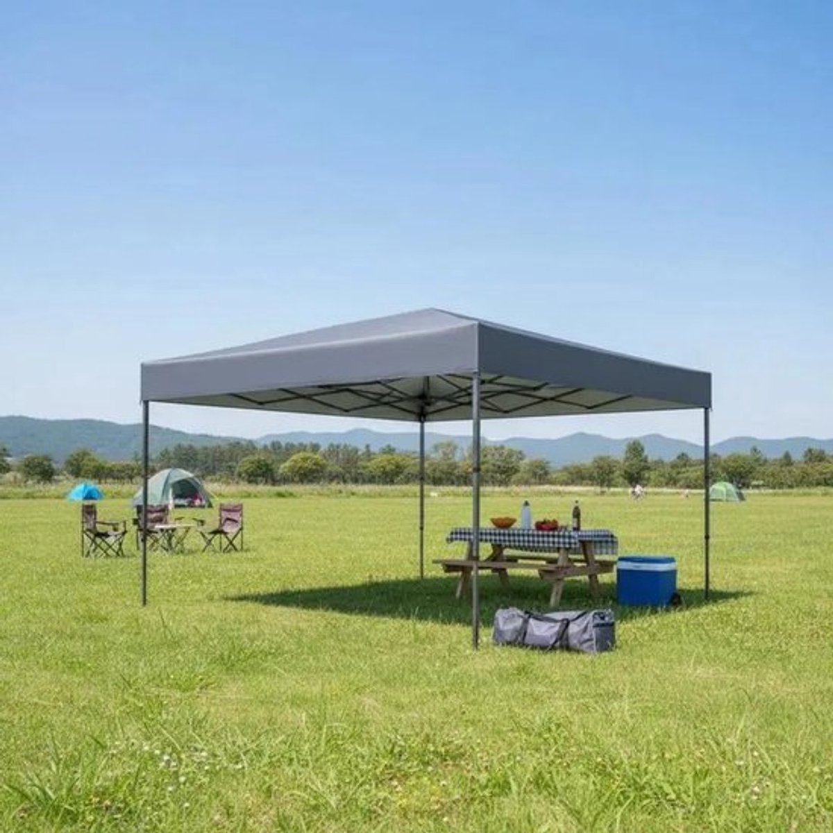 Opvouwbare commerciële event- en kampeertent voor buitengebruik, 365 x 225 cm opklapbare partytent met draagt