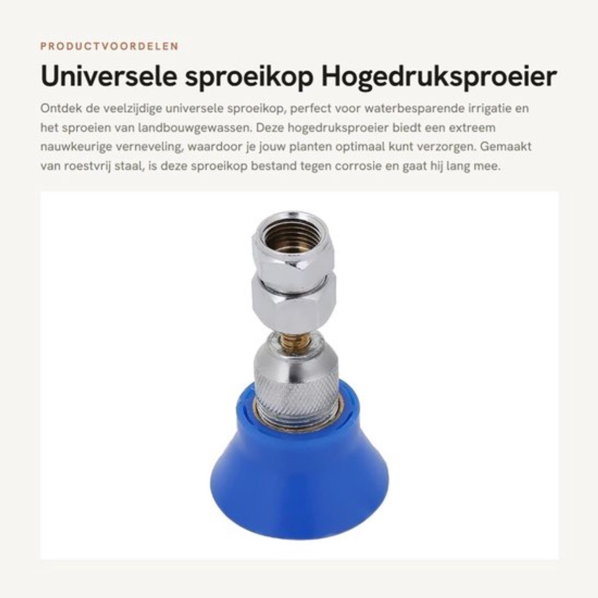 Sproeikop Universeel - Hogedruksproeier - Flexibele Sproeikop - Waterbesparende Irrigatie - Roestvrij Staal - Nauwkeurige Verneveling - Vernevelaar