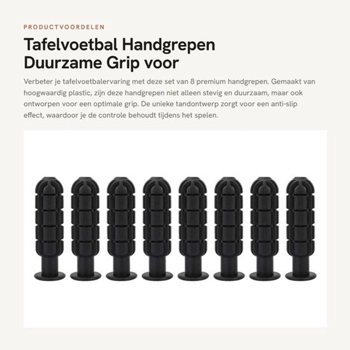 Tafelvoetbalhandvat 8 Stuks - Antislip Grip - Duurzaam Plastic - Voor Tafelvoetbalspelers - Geschikt voor Kinderen - Makkelijk in Gebruik - Tafelvoetbal