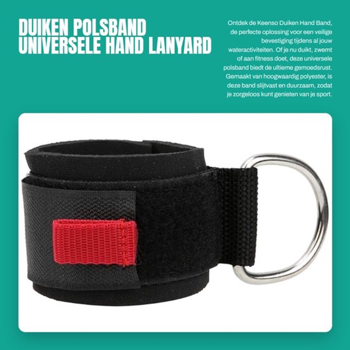 Duiken Hand Band - Verstelbare Polsband - D-Ring - Duurzaam Polyester - Slijtvast - Veilig Bevestigen