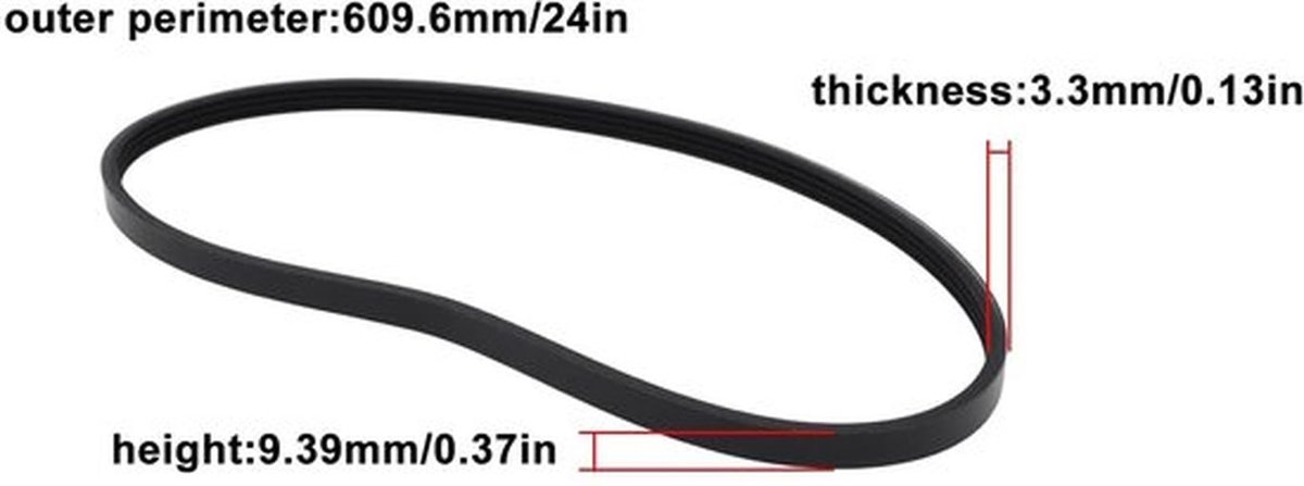 Aandrijfriem 24 Inch - 2 Stuks - Geribbelde Riem - Compatibel met Craftsman - EPDM Materia