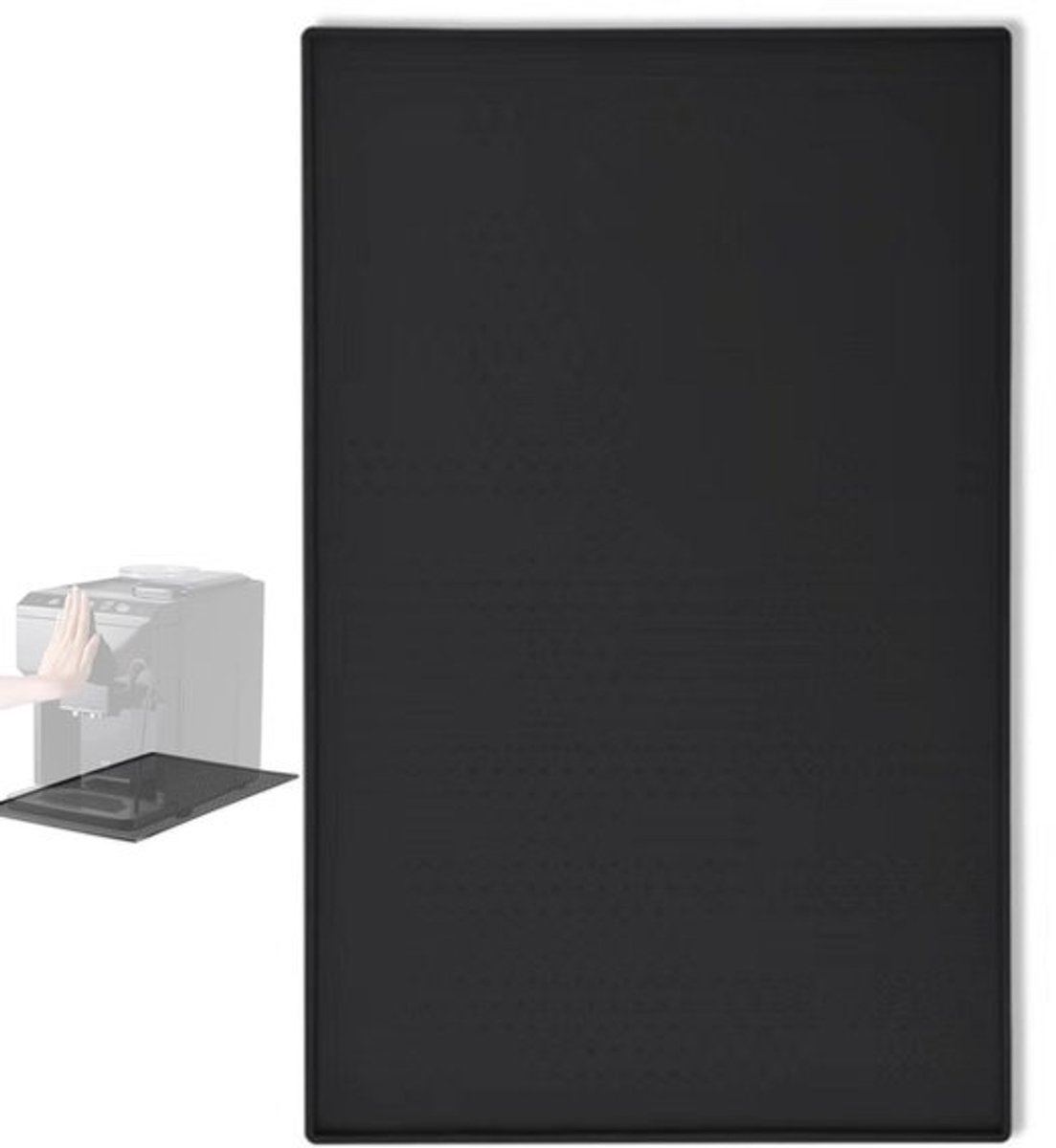 Koffiezetapparaatmat, grote waterdichte antislip stampingmat, koffiezetapparaataccessoires, siliconenmat, antislipmat voor keukenmachine voor keuken, eetkamer, zwart, 48 x 30 cm