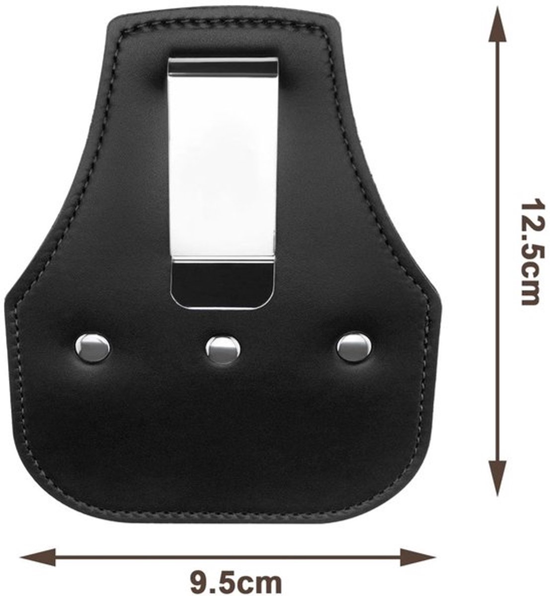 Meetlint Leren Hoes - Houtbewerking - Metalen Haken - Draagbaar - 3-10 Meter - 12,5x9,5cm - Meetlinthouder