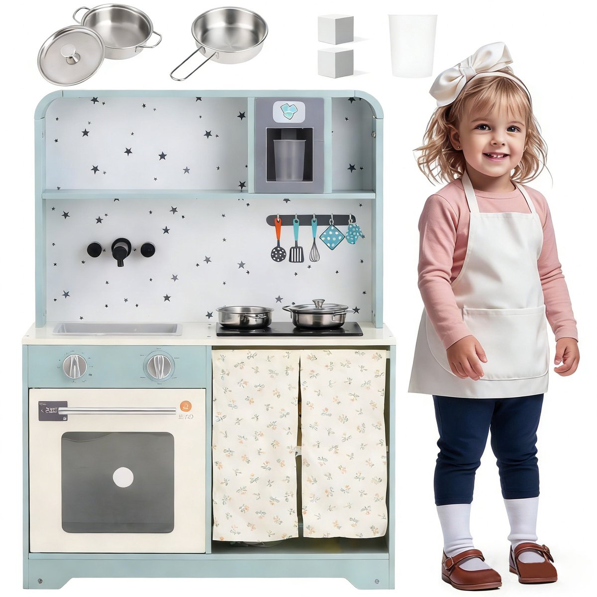 Kinderkeuken Speelkeuken - Ijsblokjesmaker - Magnetron - Accessoires en verrassingseffecten - Vanaf 3 jaar - Hout en kunststof