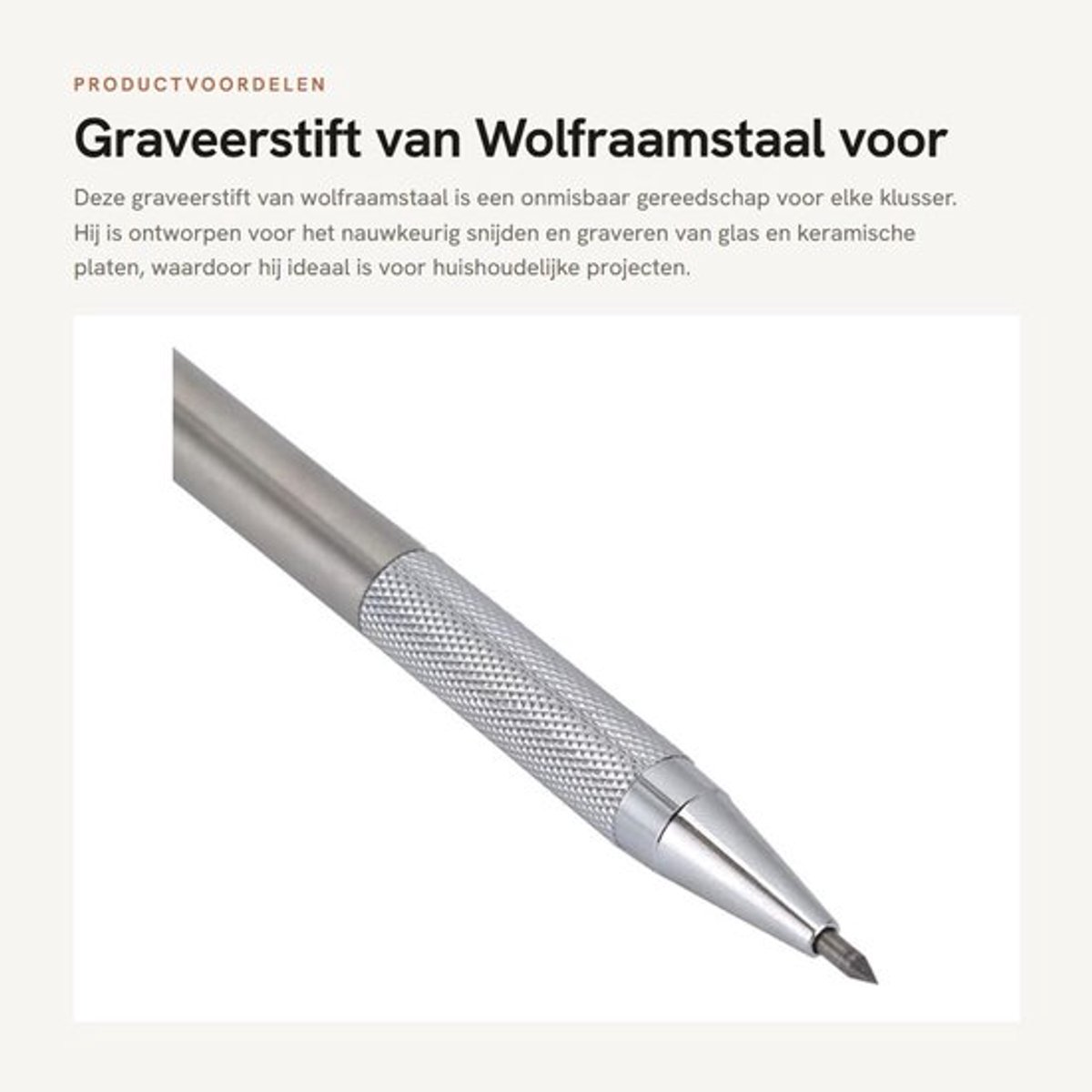 Graveerstift wolfraamstaal - Glassnijder - Snijwerkzaamheden - Keramische platen - Schrijfpen - Klein formaat 14,6 cm - Scribing Tool