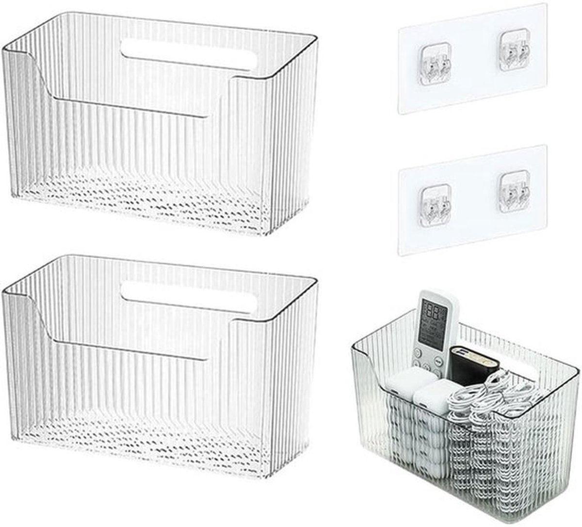Organizer met heldere uitstraling - Wandgemonteerde Organizer - Badkamerorganizer - Keukenkast Organizer - Douchecaddy - Stapelbaar ontwerp - Opbergmand