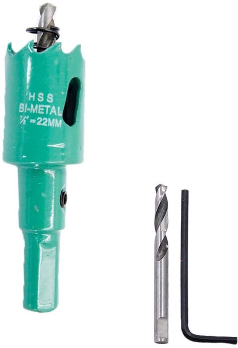 Hole Saw 22 mm - Boorbit voor hout en metaal - Hoogwaardige precisie - Groen - Geschikt voor PVC en aluminium - Duurzaam en scherp