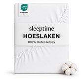 Sleeptime Jersey Hoeslaken - Hotel Jersey - 80/90x200 - Wit