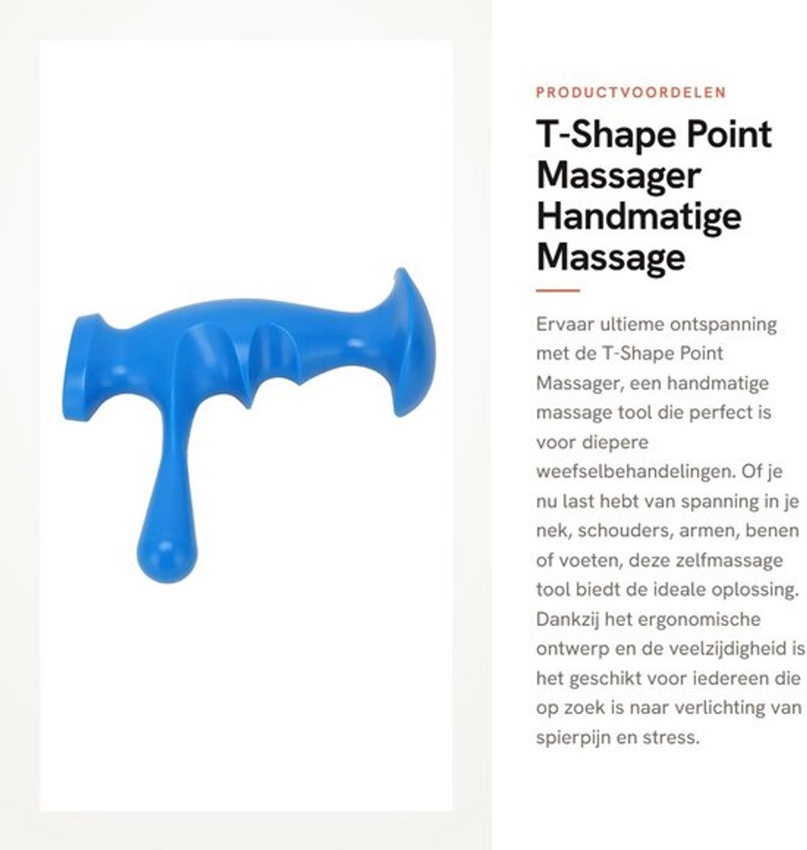 Massage Tool - Handmatige Massage Tool - Diepe Weefsel Massage - Zelfmassage Tools - Ontspanning - Gehumaniseerd Design - Massager