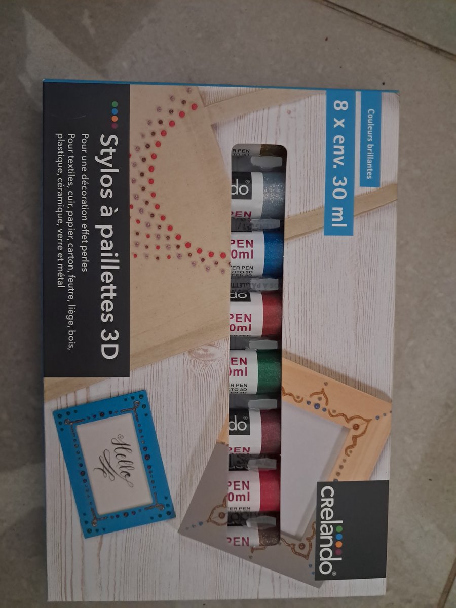 Crelando 3D Glitterstiften - Glitter stift - 8 stuks - Glitterkleuren