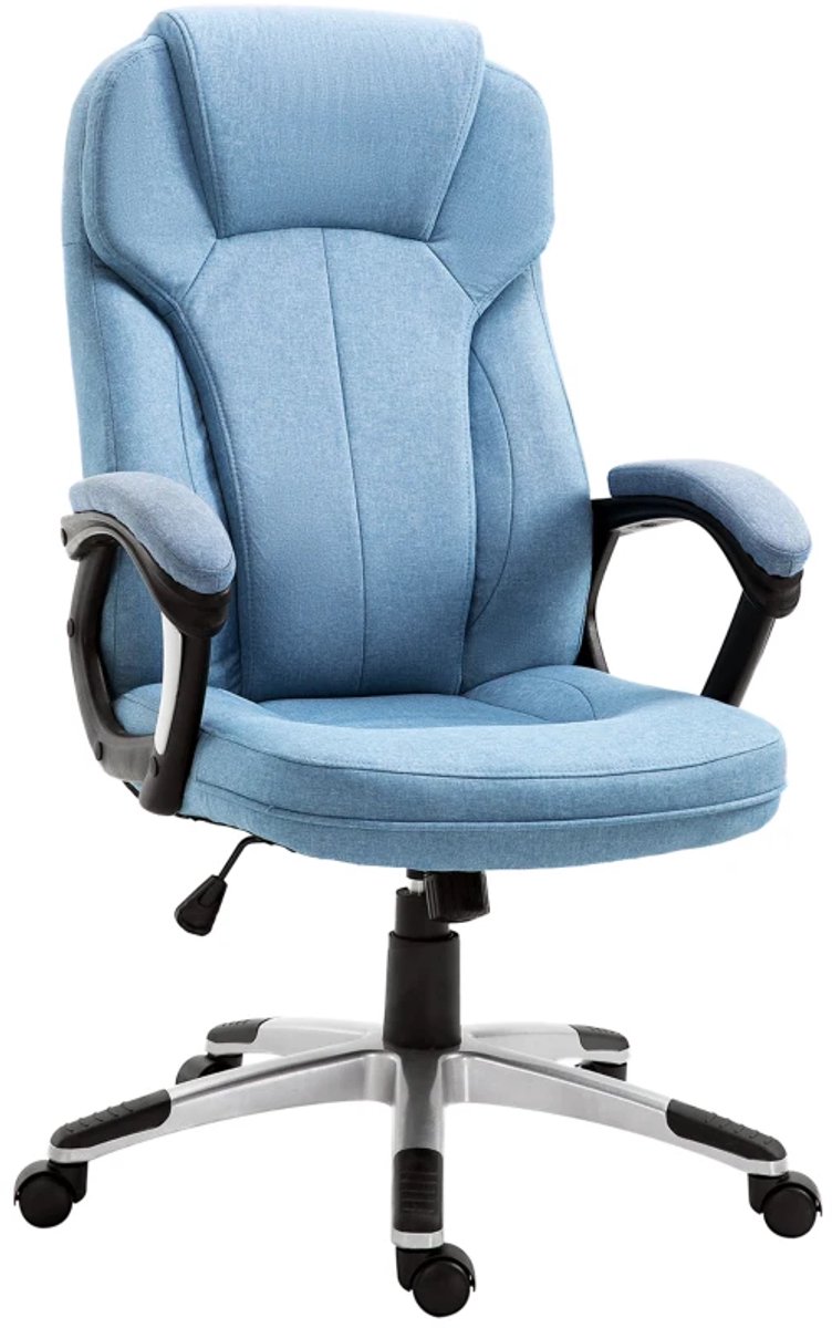Ergonomische Bureaustoel - Office Gaming Chair - Volwassenen Game Stoel - In Hoogte Verstelbaar - 360° Draaibaar - met Schommelfunctie - Kantoorstoel - Gamestoel - Fauteuil - Lichtblauw