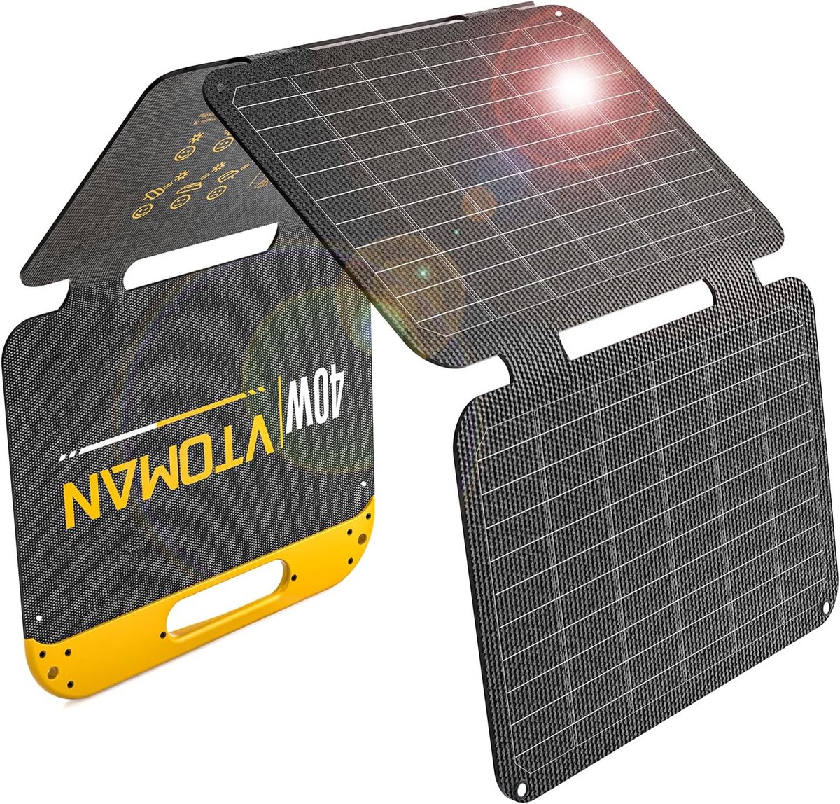 SnelShoppen - Opvouwbare Zonneoplader 40W - ETFE Zonnepaneel, 25% Efficiëntie - Ideaal voor Camping, Outdoor, Reis, Mobiele Apparaten