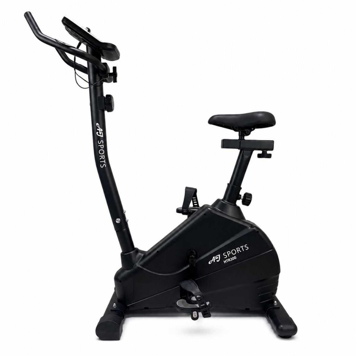 AJ-Sports Hometrainer HTR300 – Magnetische Fitnessfiets met 8 Weerstandsniveaus – Verstelbaar Zadel – Hartslagmeter – Tablethouder – Max. 120 kg