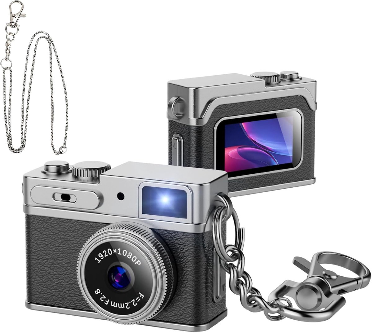 SnelShoppen - Mini Digitale Camera 1080P FHD Retro Fotocamera met 32GB Kaart, 0,96 Inch Kleurenscherm, Kleine Duimcamera voor Selfies, Reis, Studie en