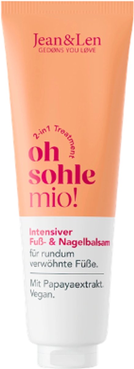 Jean&Len Voet- & Nagelbalsem Intensieve 2-in-1-Behandeling | 1x 100 ml - Oh Sohle Mio! - Met papaja-extract, kokosolie en sheaboter