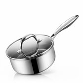 BE Living Hybride Steelpan Met Deksel - Ø 18 cm - Keramisch - Inductie Pan - PFAS Vrij Anti Aanbak - Sauspan - Circlad Series