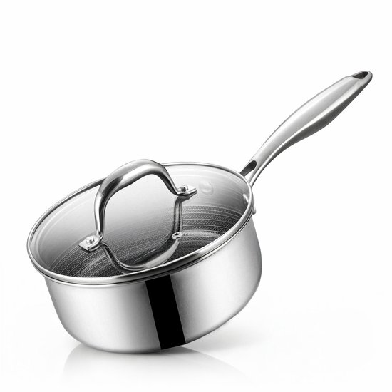 BE Living Hybride Steelpan Met Deksel - Ø 18 cm - Keramisch - Inductie Pan - PFAS Vrij Anti Aanbak - Sauspan - Circlad Series