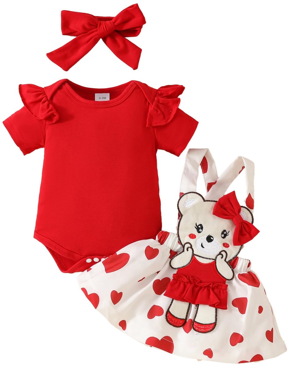 SnelShoppen - Kledingset Pasgeboren Babymeisjes Ruches Top + Overalls Broek met Riem + Hoofdband - Herfst Winter Outfit 0-3 Maanden, Plaid/Dots/Bowkno