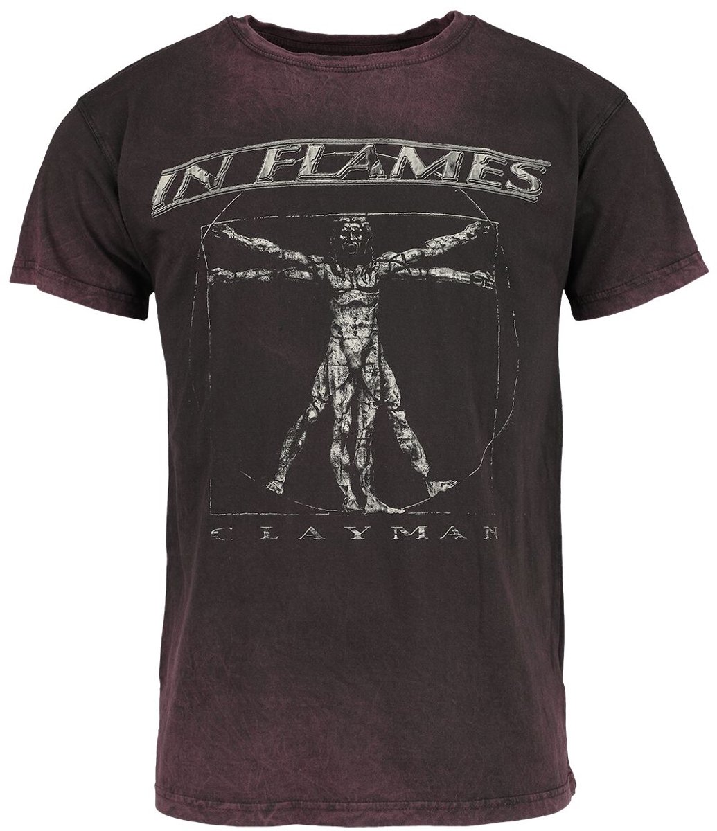 In Flames Clayman Vitruvian Heren T-shirt - donkerrood - 4XL