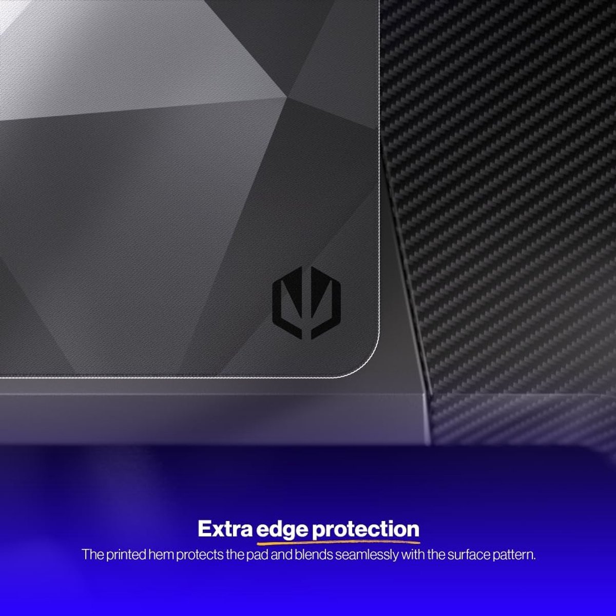 SnelShoppen - XL XXL Muismat 900 x 400 mm Antislip Rubberen Basis Glad Design Bedrukte Rand Voor Gaming en Thuiswerk