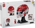 Doos LEGO helm Charles Leclerc, met afbeeldingen van de helm en figuur, en tekst "LEGO Editions Scuderia Ferrari".