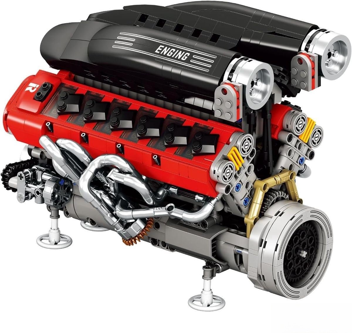 Reobrix 33016 SP3 Speed Engine classic motor bouwset | Racing champions modelbouw | Technische educatief creator speelgoed ideas bouwpakketten voor expert volwassenen & kinderen | Motorblok niet geschikt voor Lego | Bouwdoos met 1240 bouwstenen