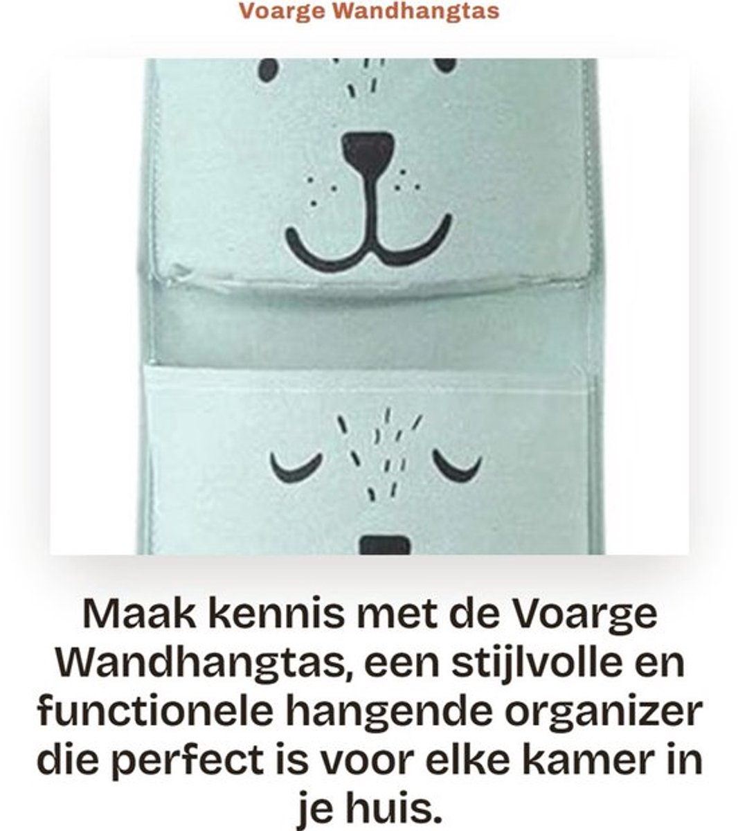Wandhangtas met 3 Vakken - Hangende Organizer - Opbergsysteem - Katoen/Linnen - Decoratief - 20 x 55 cm - Opbergzak