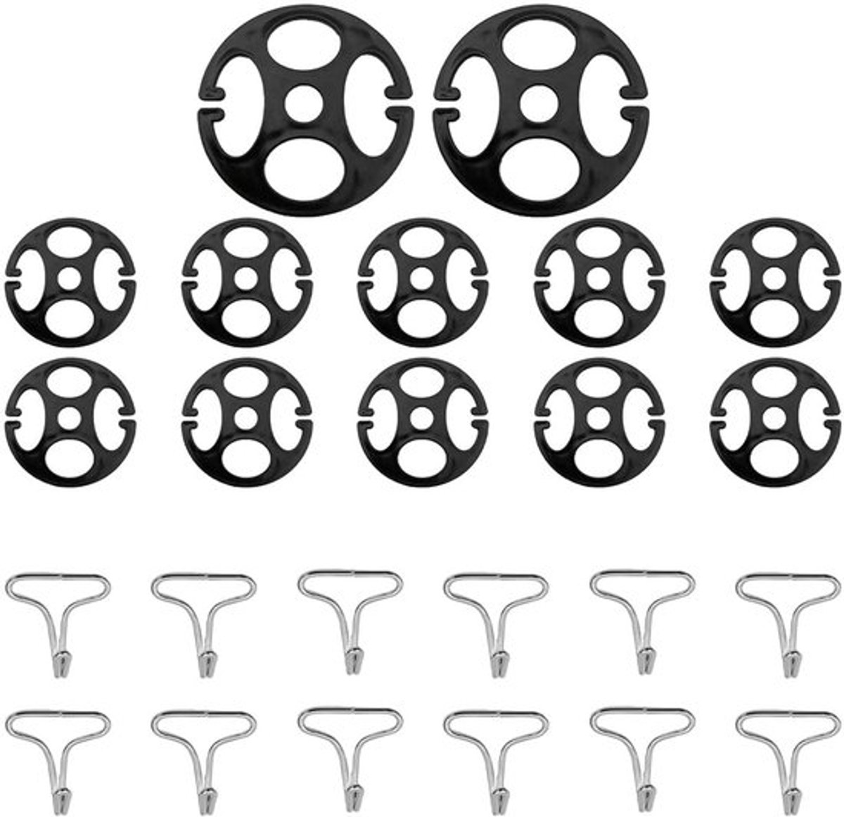 Autostoelhoes Universeel - 24 Stuks Clips/Houders - Metalen Haken - Kunststof - Zwart - Auto-Accessoires - Autostoelaccessoires