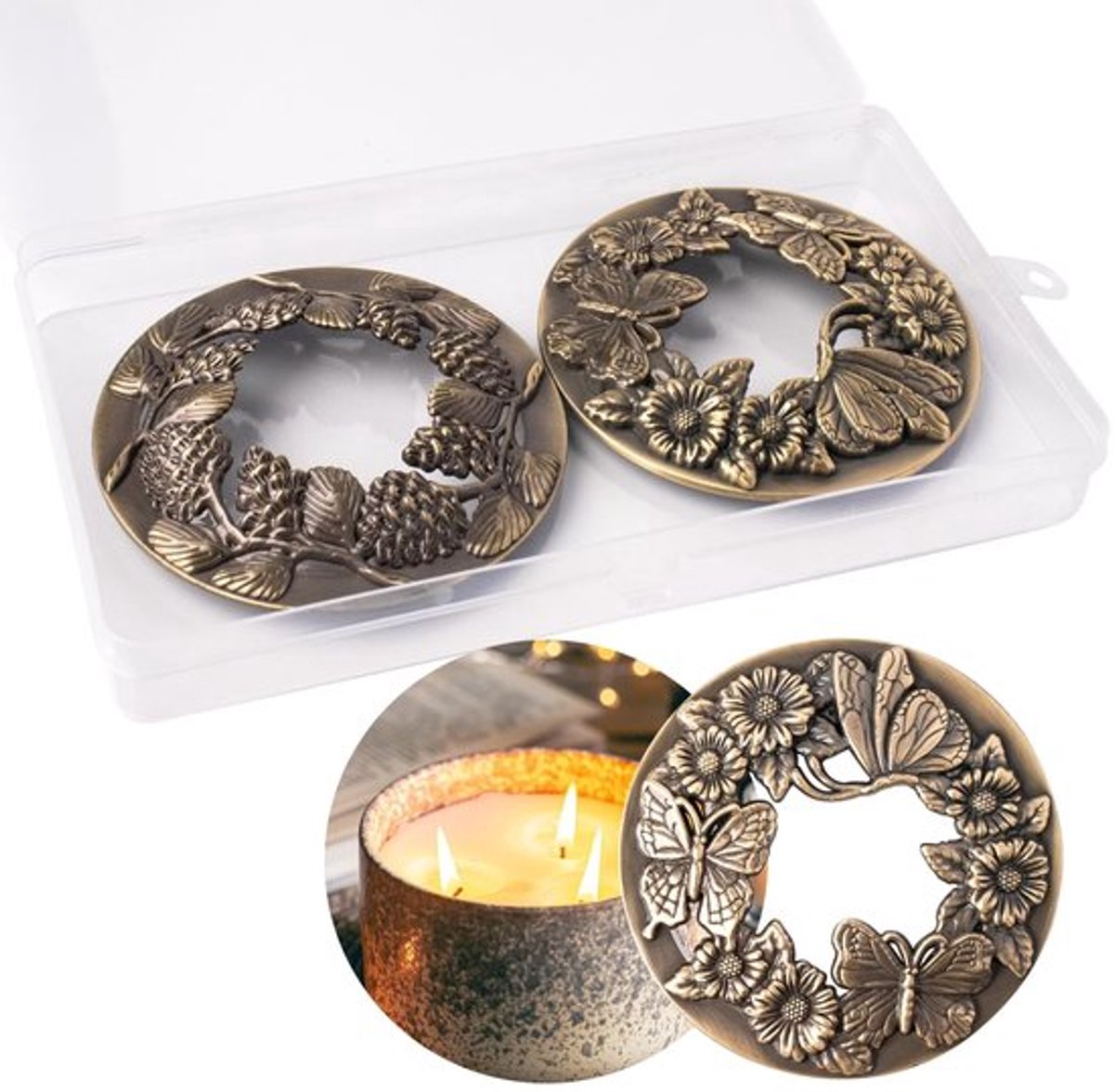 2 stuks bronzen kaars slim deksel aroma kaars afdekking kaarsendeksel zinklegering kaarsendeksel voor geurkaarsen kaarsenaccessoires voor kaarsen glas