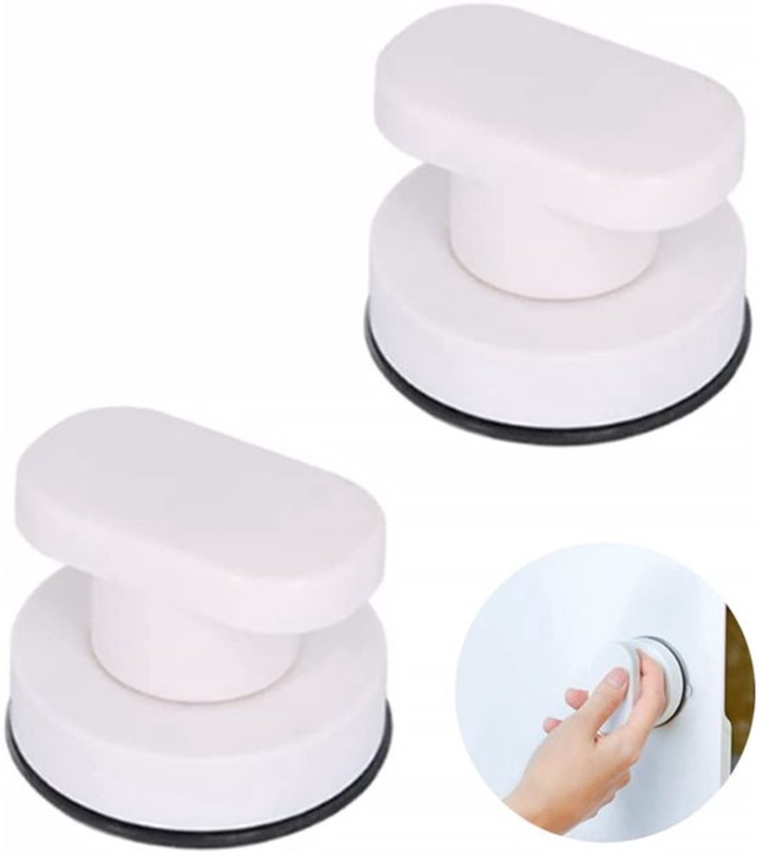 Deurgreep Antislip - Deurknop - Handgreep - Zuignap - Verstelbaar - 2 Stuks - 60 x 60 x 50 mm - Zuignok