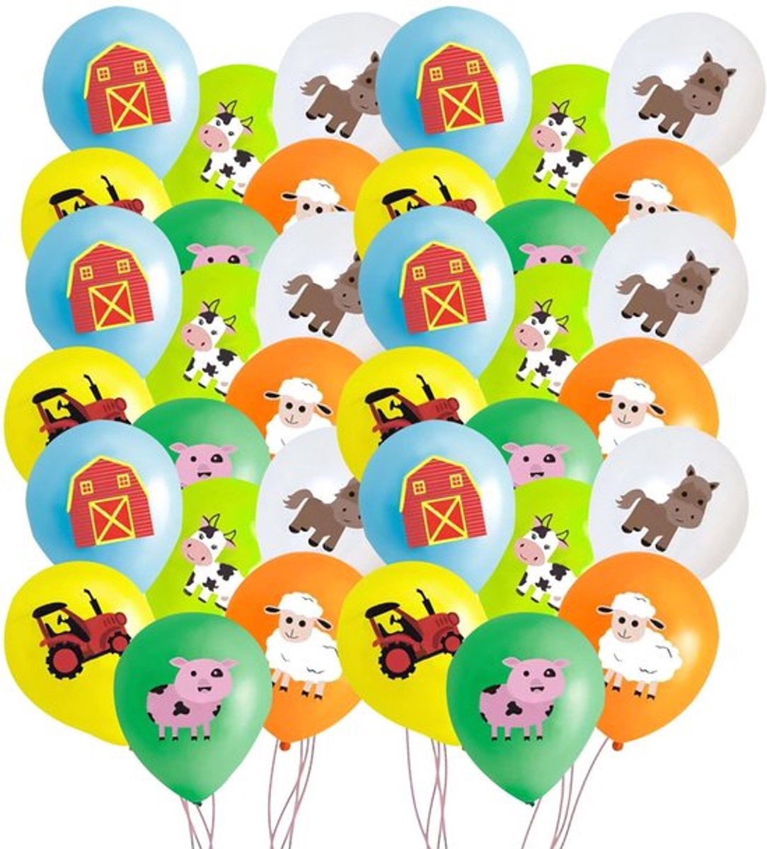 Ballonnen 36 Stuks - Boerenballonnen - Kinderballonnen - Feestballonnen - Cakedecoratie - Milieuvriendelijk Latex 12 Inch