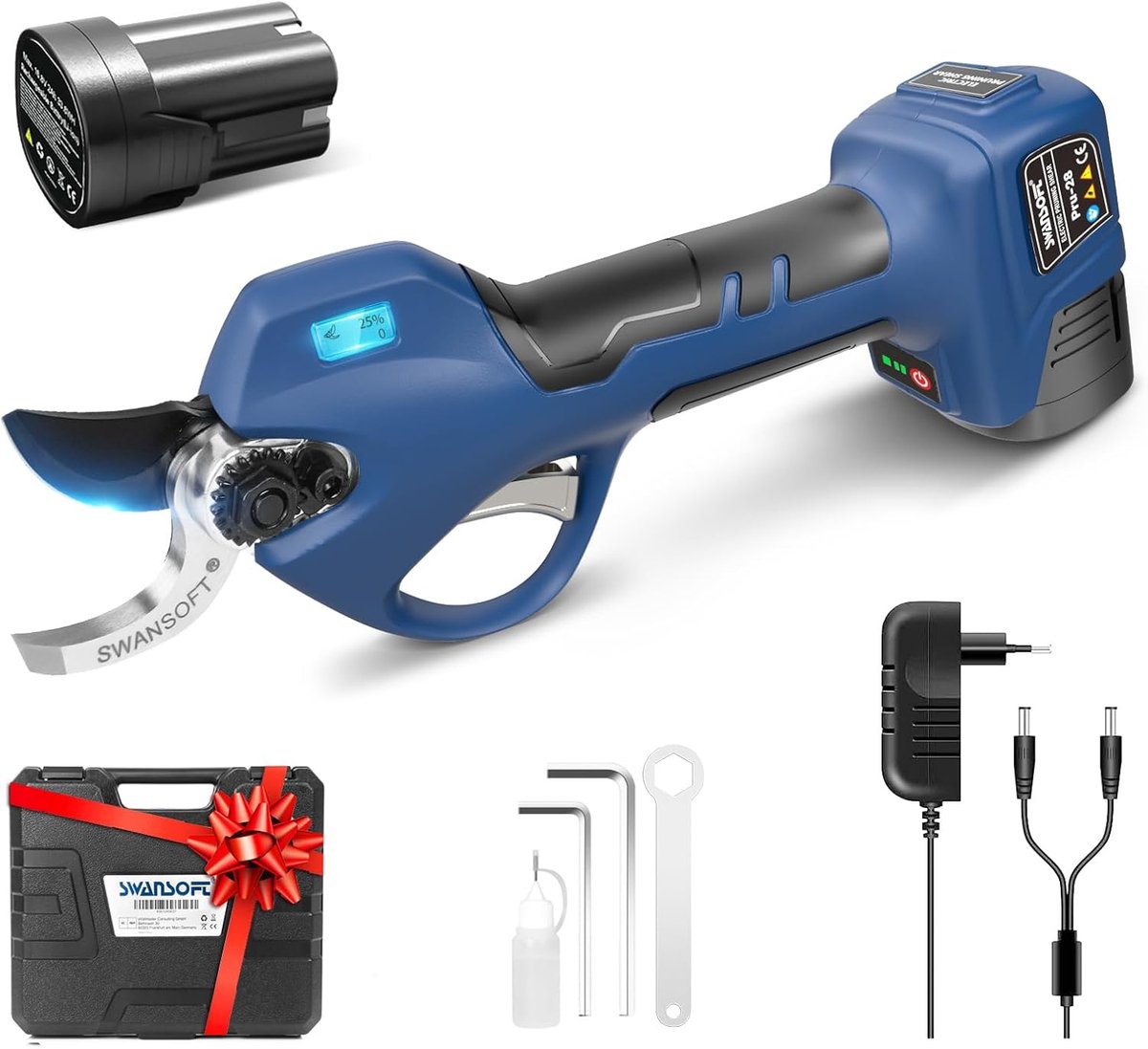 Elektrische snoeischaar 28 mm - draadloos - 16,8 V - ideaal voor tuinieren - ShopVlot
