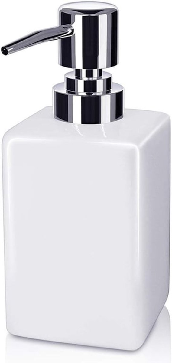 Thijox - Zeepdispenser Keramiek Pompdispenser Glazen Fles Navulbaar Lotiondispensers voor Badkamer en Keuken - Elegante Decoratie met Uniek Design