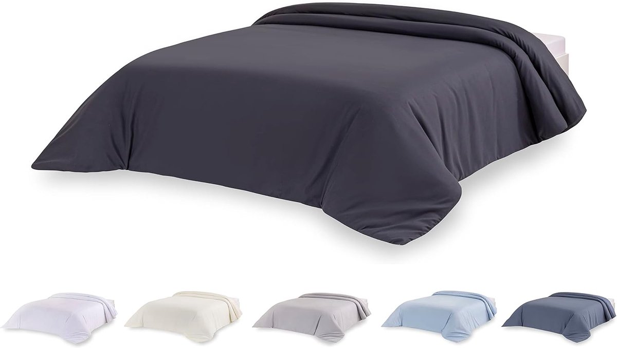 SnelShoppen - Dekbedovertrek van microvezel, extra zacht, donkergrijs, 200-260 x 240 cm, ideaal voor slaapkamer, luxe en comfort, geschikt voor elke g
