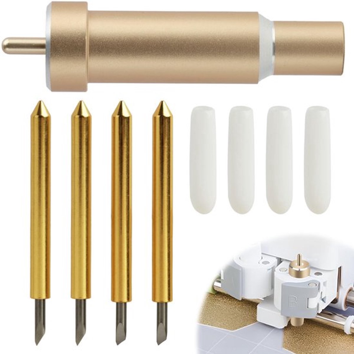 Messen Premium 4-delige Set - Hardmetalen Staal - Geschikt voor Maker/Explore - Precisie Snijden - Duurzaam - Voor Diverse Materialen - Snijbladen