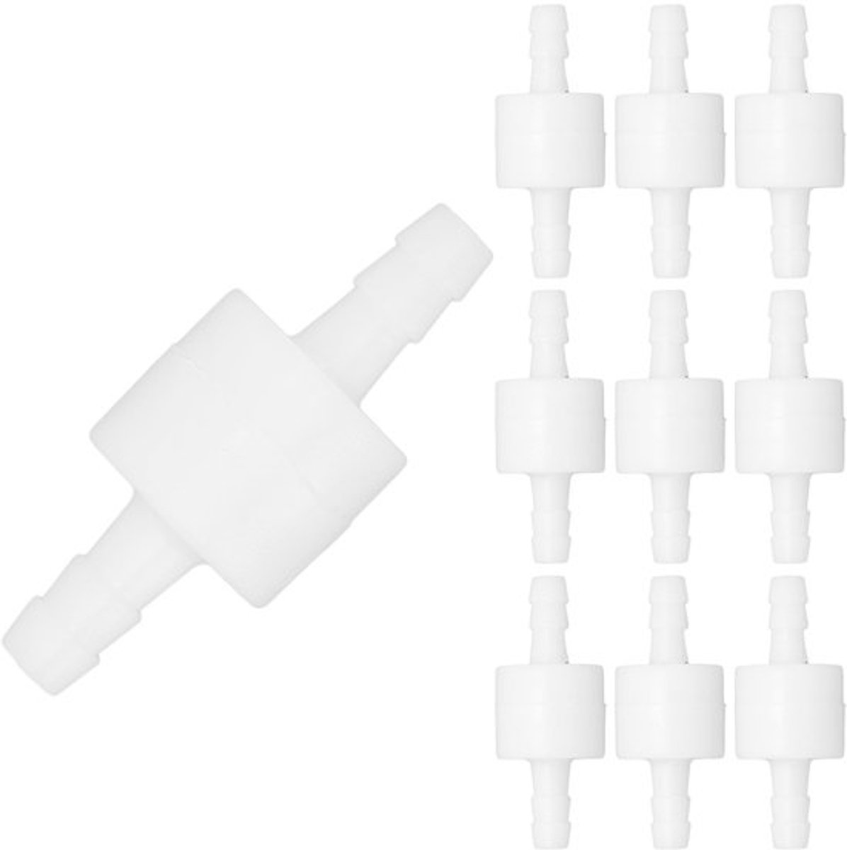 Terugslagkleppen 10 Stuks - PE Terugslagklep - Diameter 6mm - Lengte 48.4mm - Voorkomt Terugstroming - Geschikt voor Vloeibare Media - Terugstroomklep