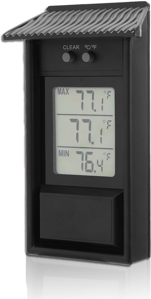Digitale Thermometer - Waterproof - Precisie - Geschikt voor Binnen en Buiten - Max Min Temperatuur - Tuin Greenhouse