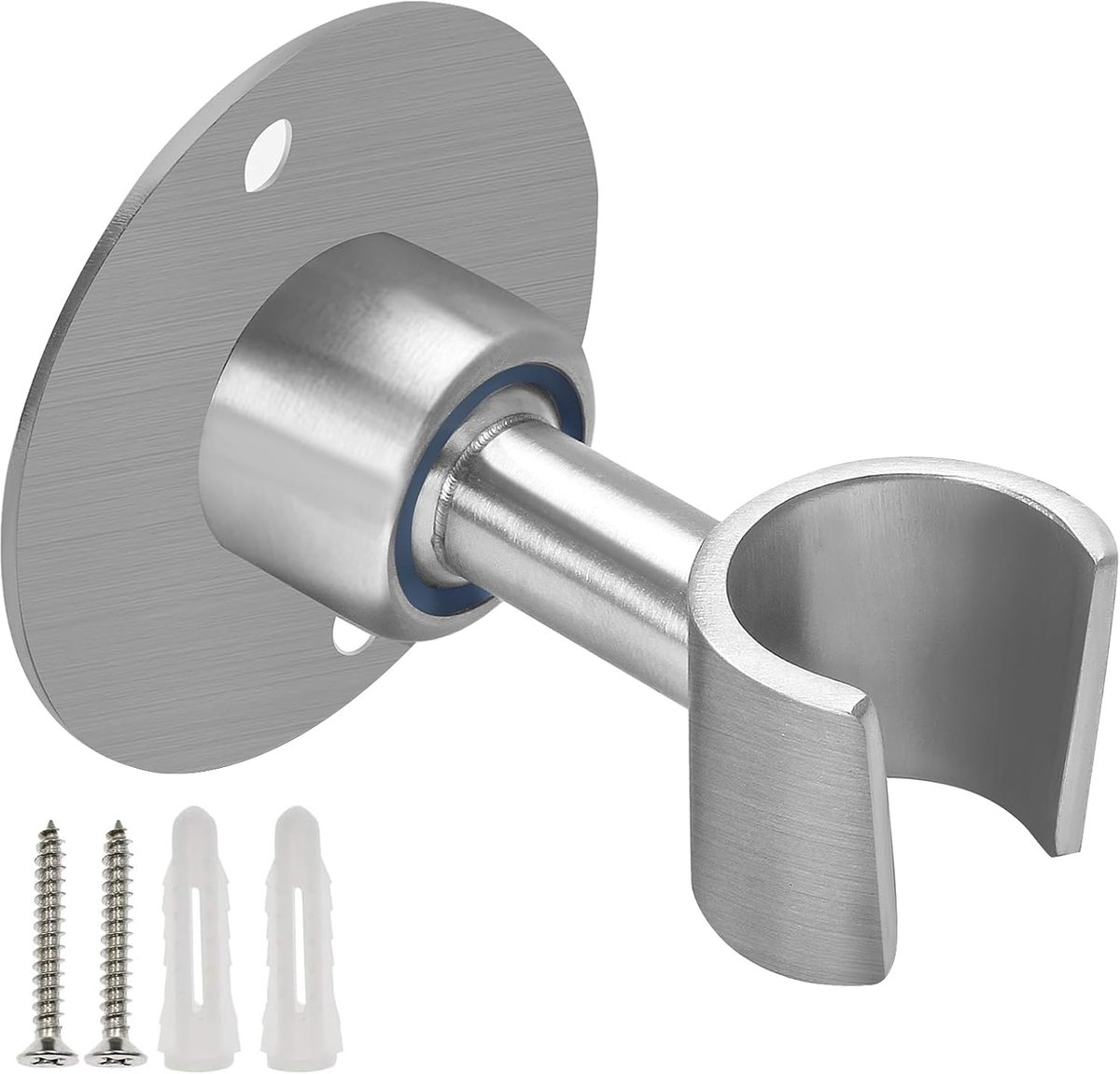 SnelShoppen - 360° Verstelbare Douchestang Houder, Wandsteun voor Handdouche, RVS SUS 304, Geschikt voor 3/4" Douches, Brushed Metaal, Douche Accessoi
