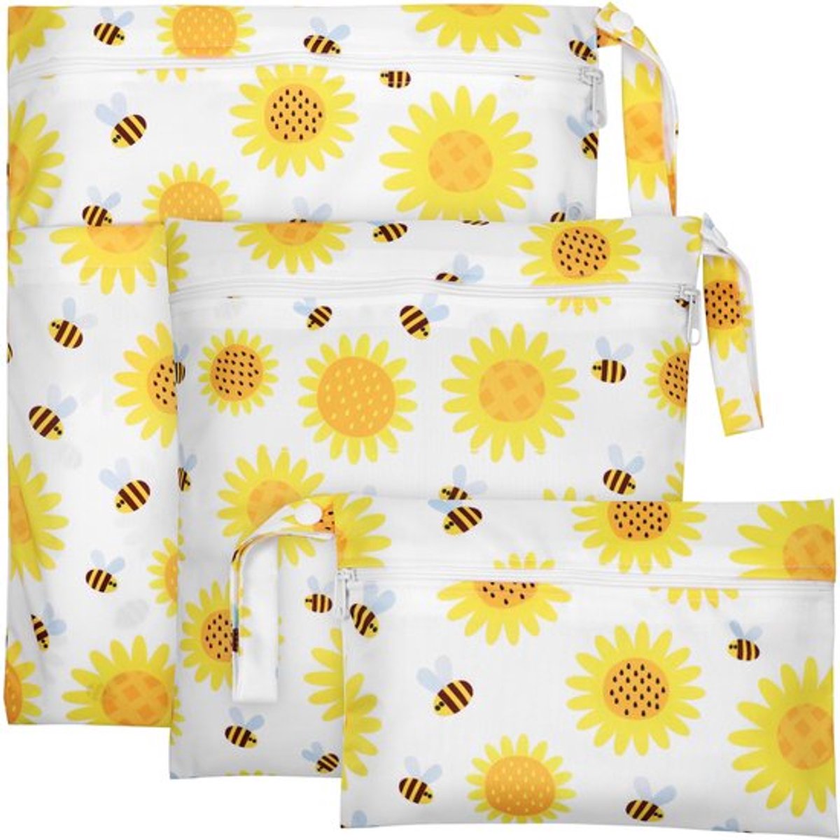 Natte Tas - Herbruikbare Waterdichte Tas - 3 Stuks - Lichtgewicht TPU - Handvat met Kliksluiting - Opvouwbaar voor Gemak - Wetbag