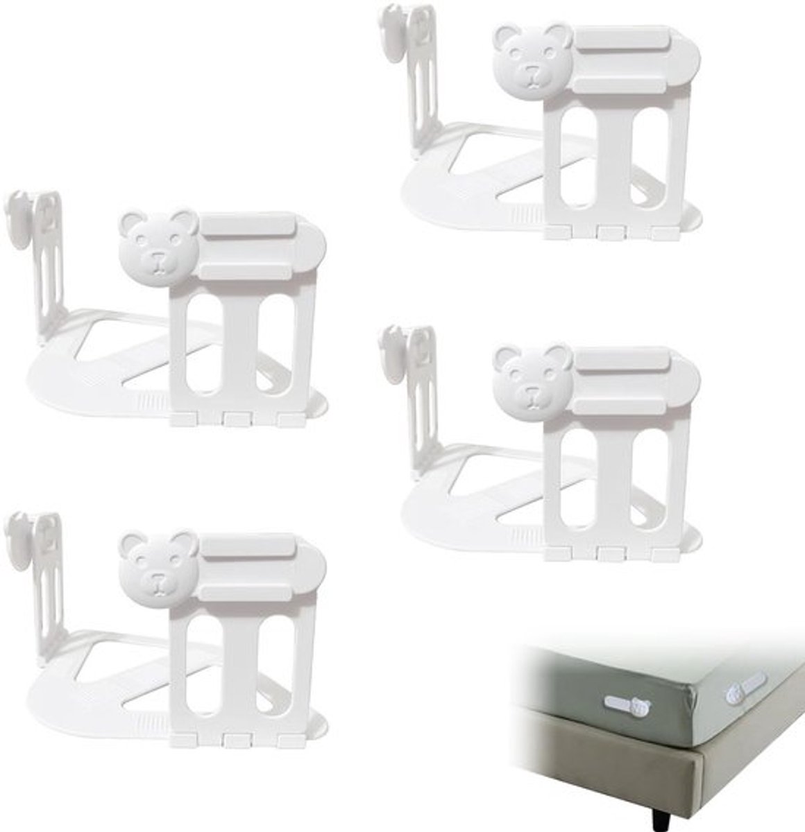 Set van 4 opvouwbare lakenclips: premium lakenhouders voor beddengoed, sterk - bedlakenhou