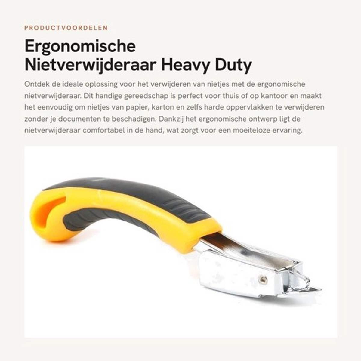 Nietverwijderaar Ergonomisch Ontworpen - Heavy Duty - Nietjesverwijderaar - Duurzaam Gereedschap - Stationair Kantooritem - Eenvoudig in Gebruik