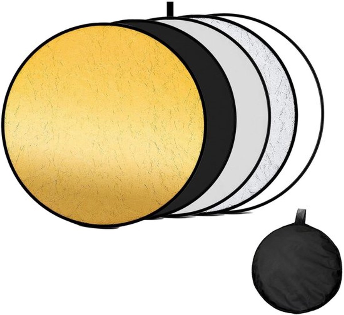 Lichtreflector 5-in-1 - Ronde Opvouwbare Reflector - Fotografieset met Opbergtas - Lichtdiffuser voor Studio - Portret/Feest - 60 cm - Fotoreflektor