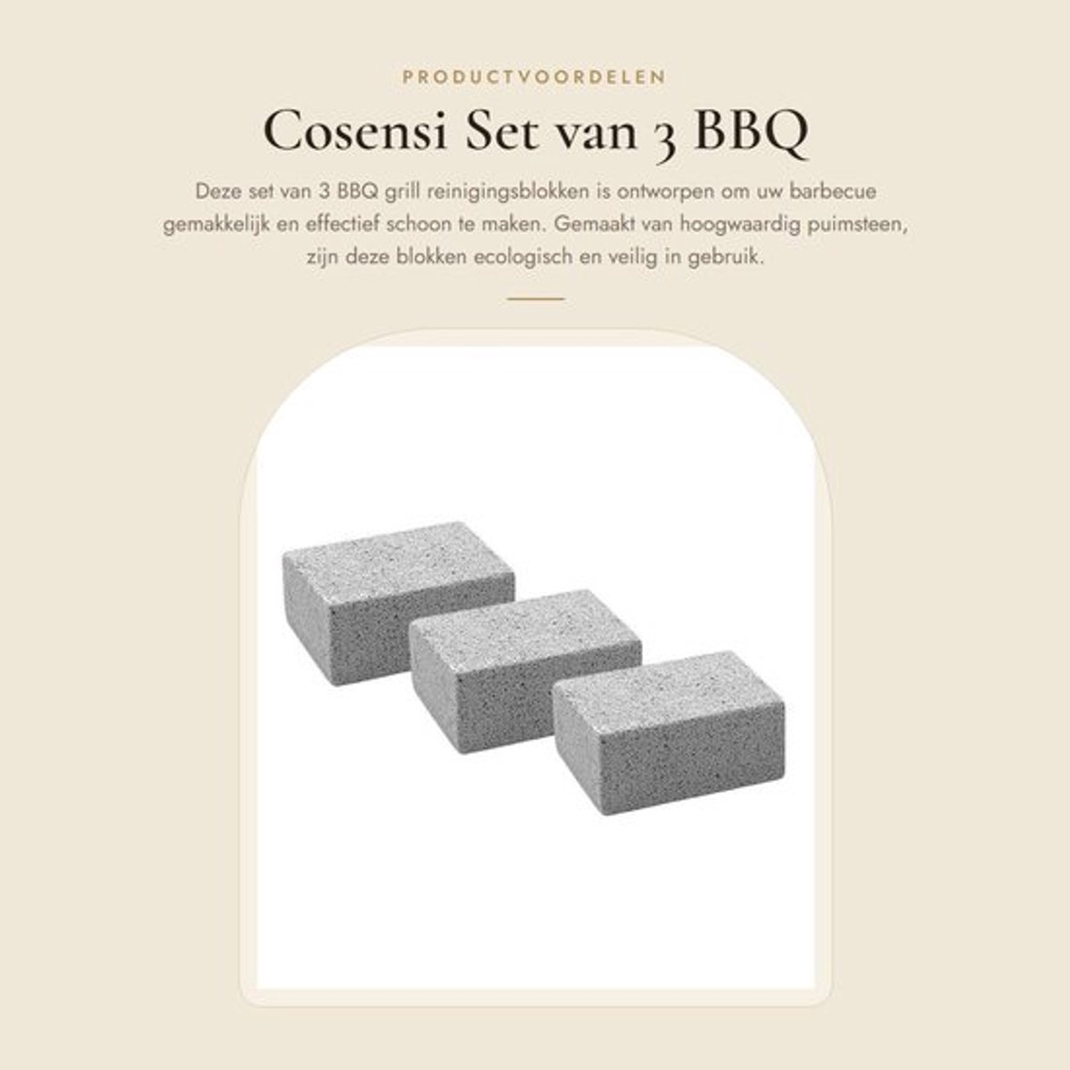 Set van 3 BBQ Grill Reinigingsblokken voor Efficiënte Schoonmaak