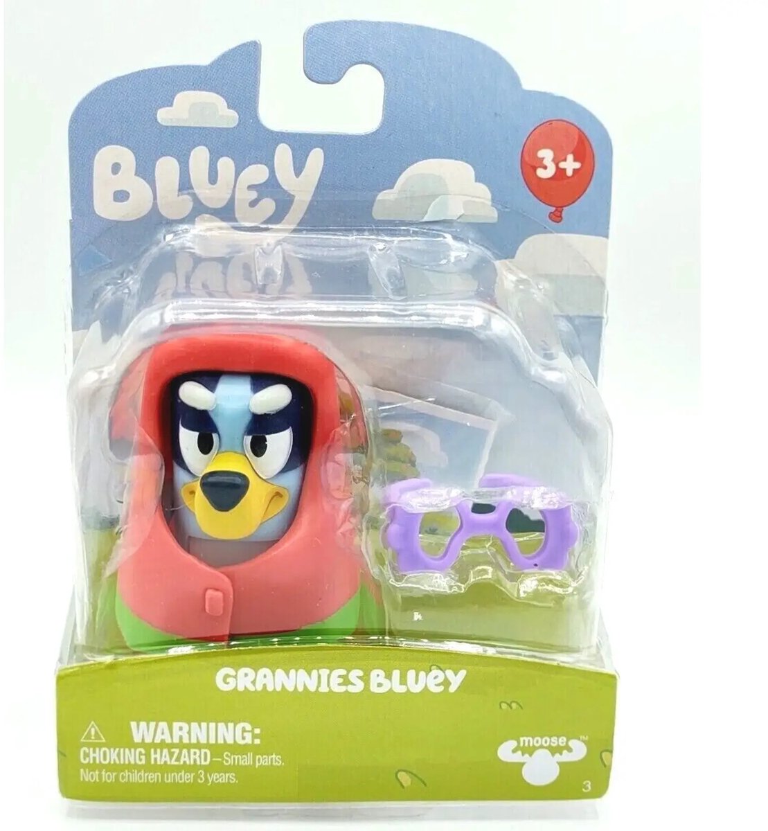 Bluey Grannies Bingo met paarse bril speelfiguur 5 cm - Verzamelfiguur - Film