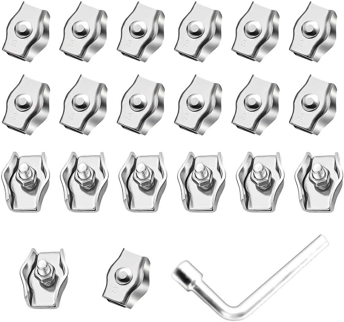 20 Stuks Draadkabelklemmen M3, 304 Roestvrij Staal voor 3 mm Kabel - ShopVlot