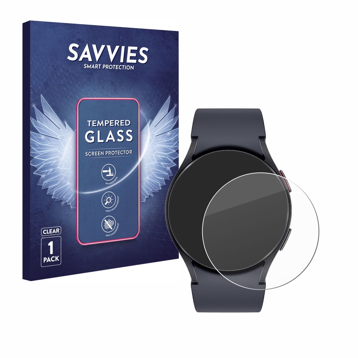 Savvies - Glas Screenprotector voor Samsung Galaxy Watch 6 / 5 (44 mm) - Gehard Beschermglas 9H