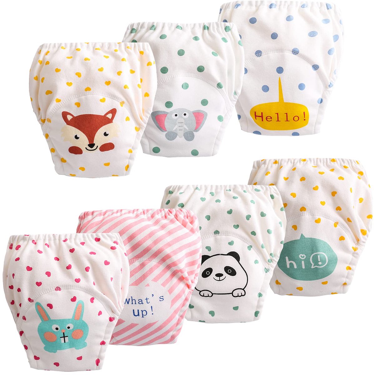 SnelShoppen - Baby Trainingsbroeken Luierbroekje voor Peuters 1-6 jaar - 7 Stuks - Zacht Katoen - Ondersteuning Potty Training - Comfortabel en Ademen
