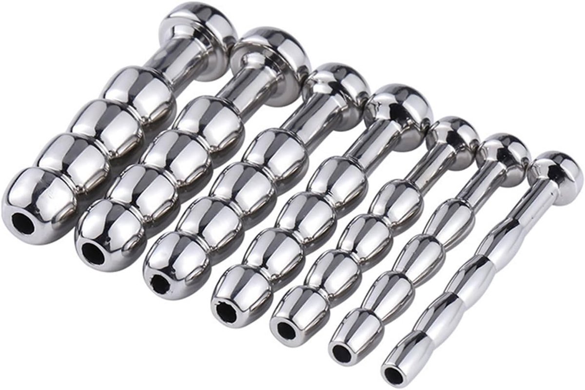 Heren Urethrale Tubes met Skeletontwerp, Set van 7, RVS, Uitbreiding Speelgoed, Diverse Maten, Comfortabel en Duurzaam