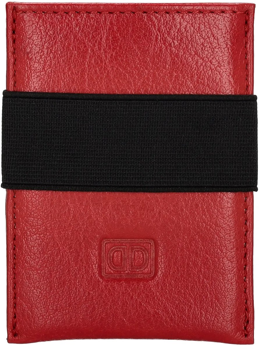 Double-D leren Creditcard houder etui - Pasjeshouder - Rood